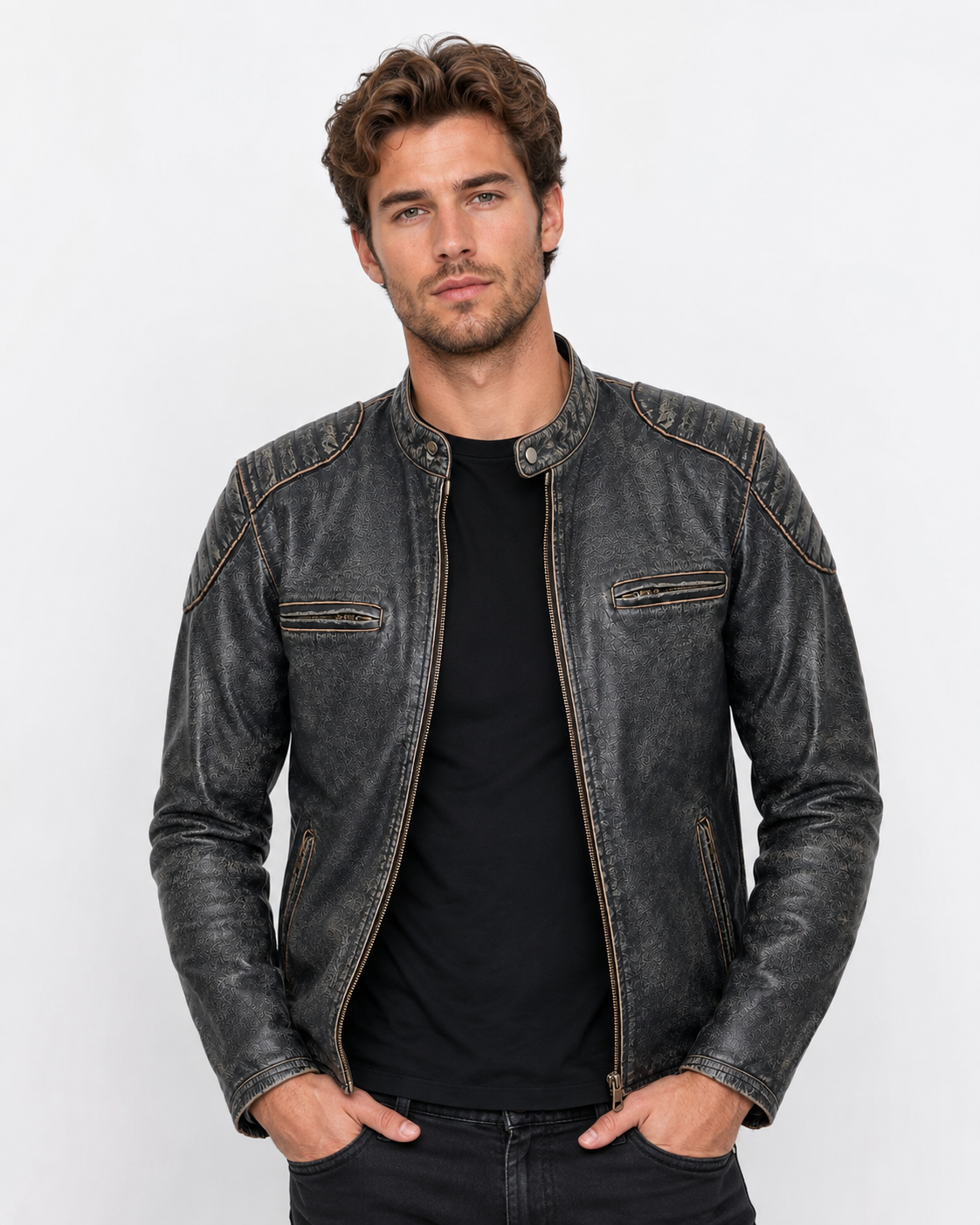 BIKER STYLE TOURING LEATHER JACKET (Promotional Price)