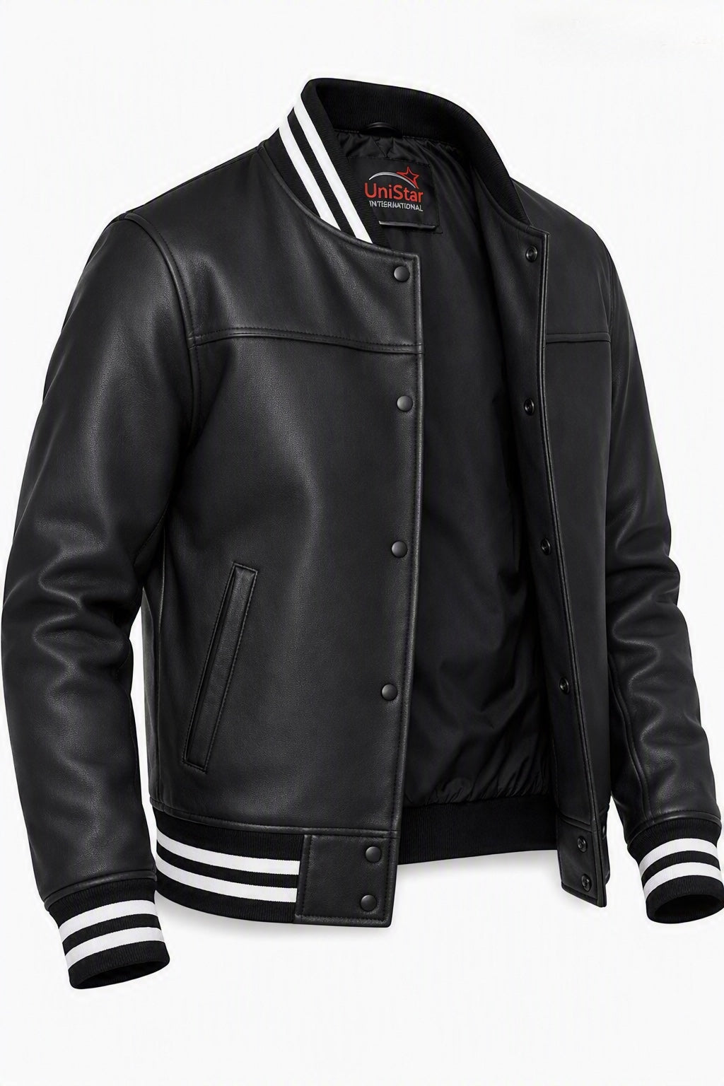 Shadowline Varsity Real Sheepskin Leather Jacket