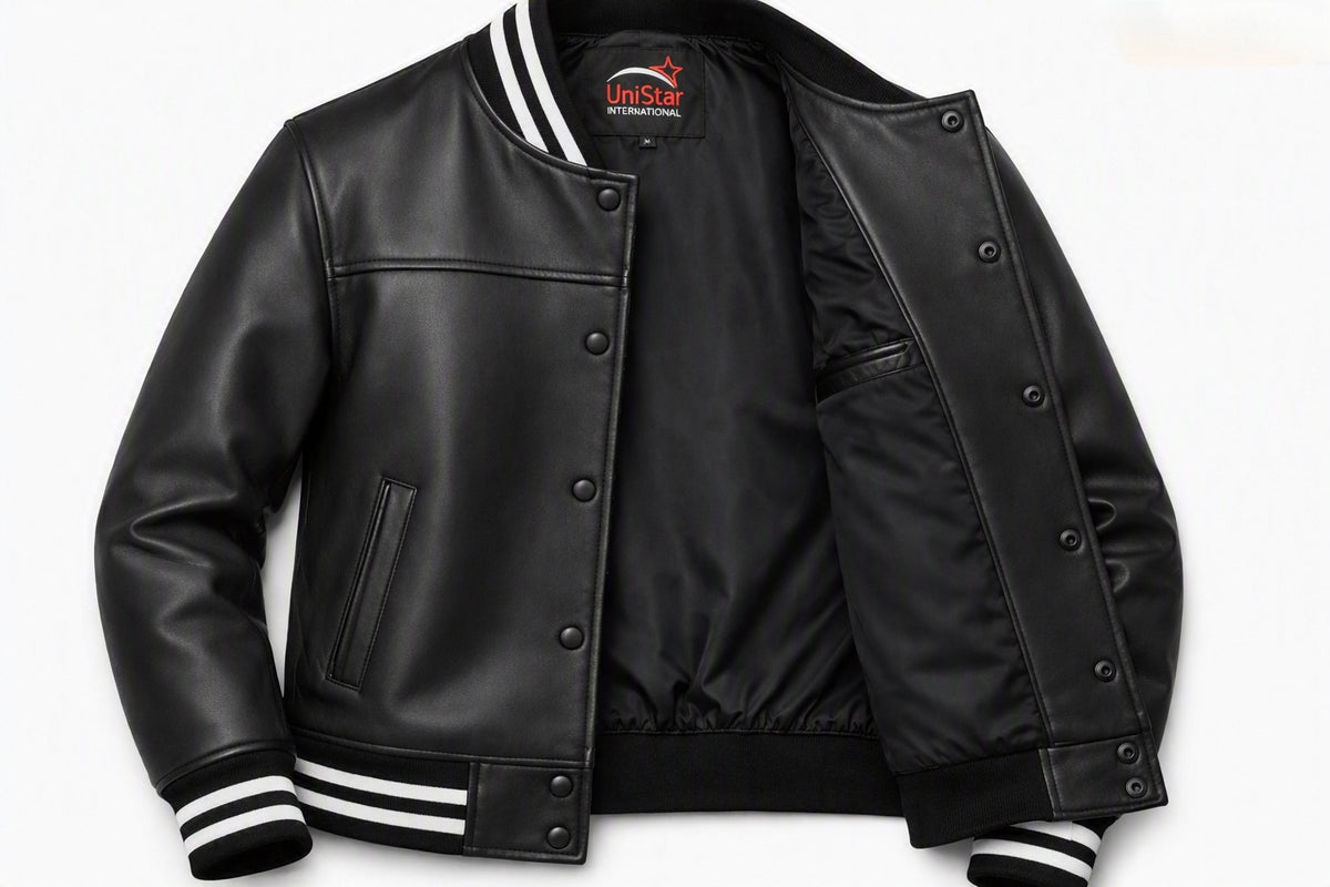 Shadowline Varsity Real Sheepskin Leather Jacket