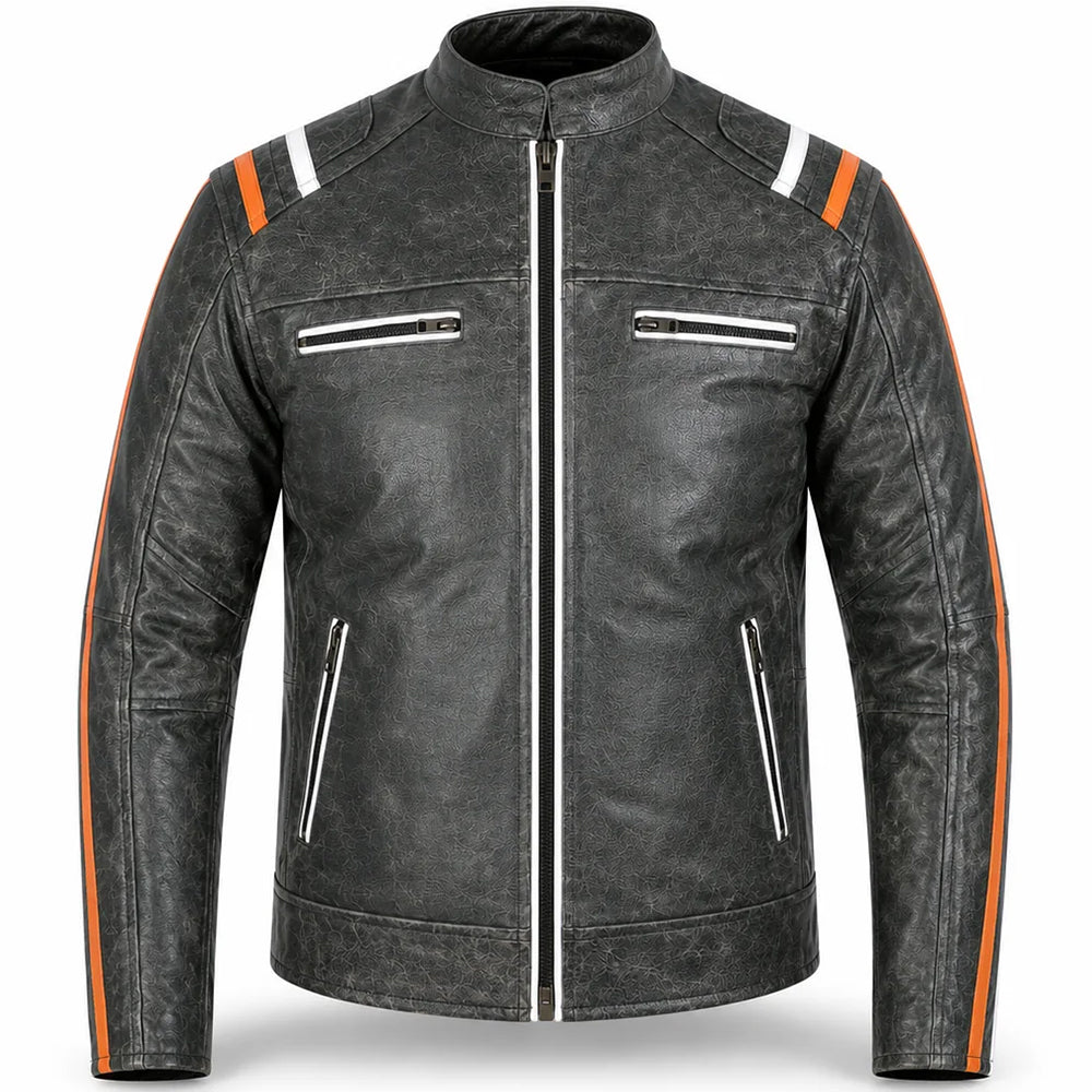 Vintage biker style  Leather Jacket (Promotional Price)