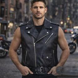 Gilet perfecto en cuir pour homme (prix promotionnel)