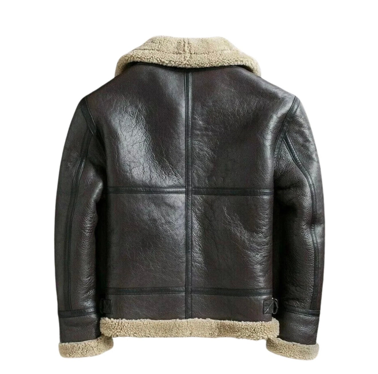 Men's Shearling Leather Aviator Jacket Bomber Style