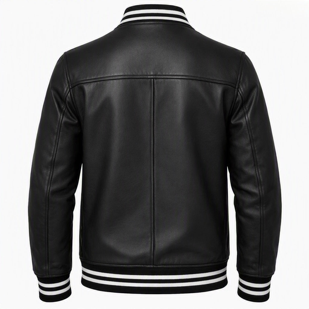 Shadowline Varsity Real Sheepskin Leather Jacket