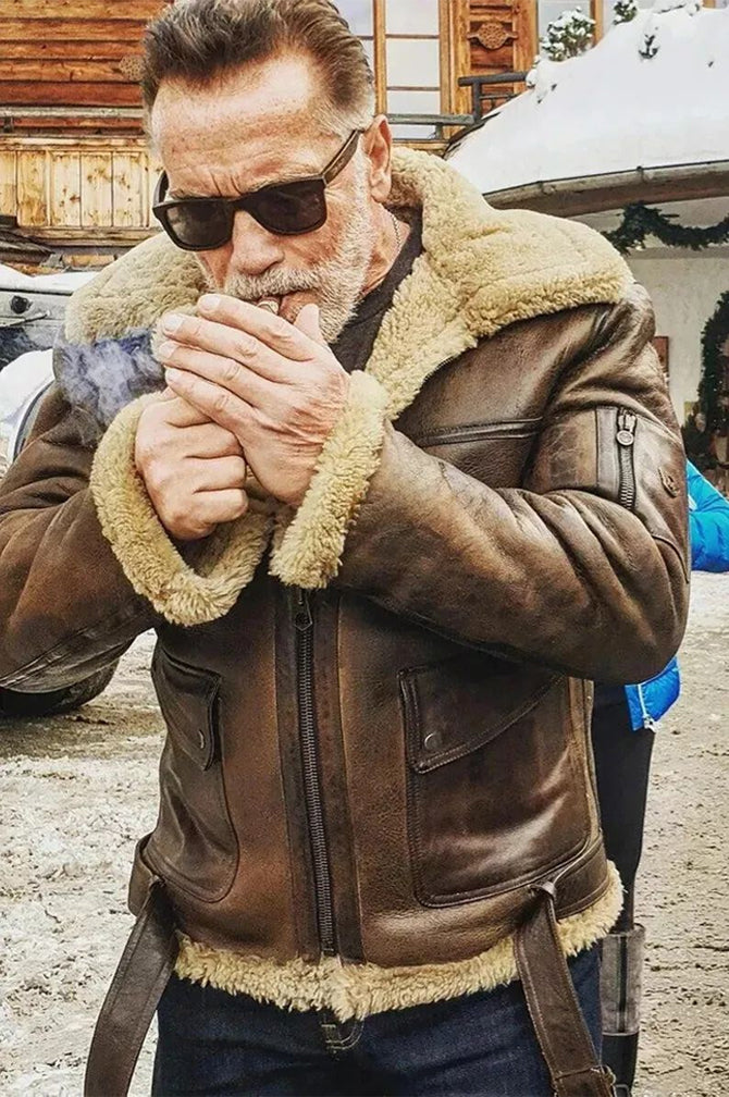 Men's Arnold RAF Aviator Real  Sheepskin Leather Jacket