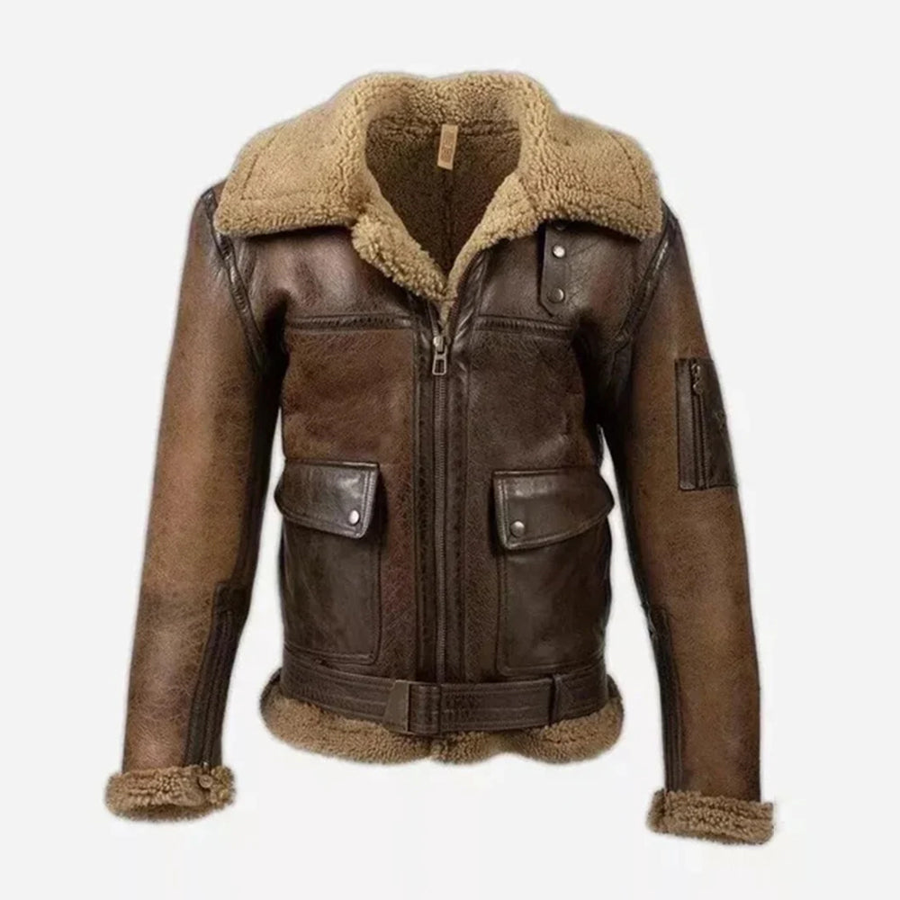 Men's Arnold RAF Aviator Real  Sheepskin Leather Jacket