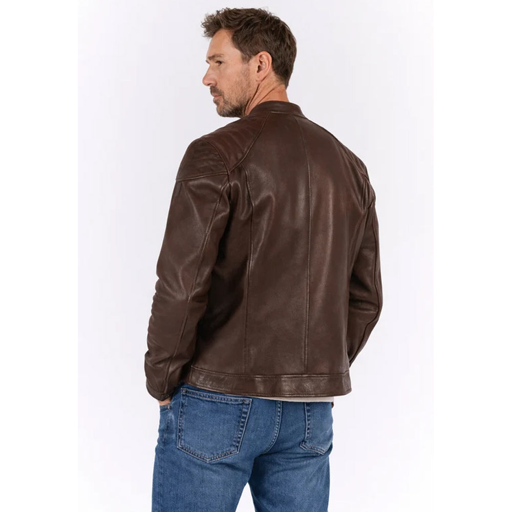 Road Star Brown Real Leather  Jacket