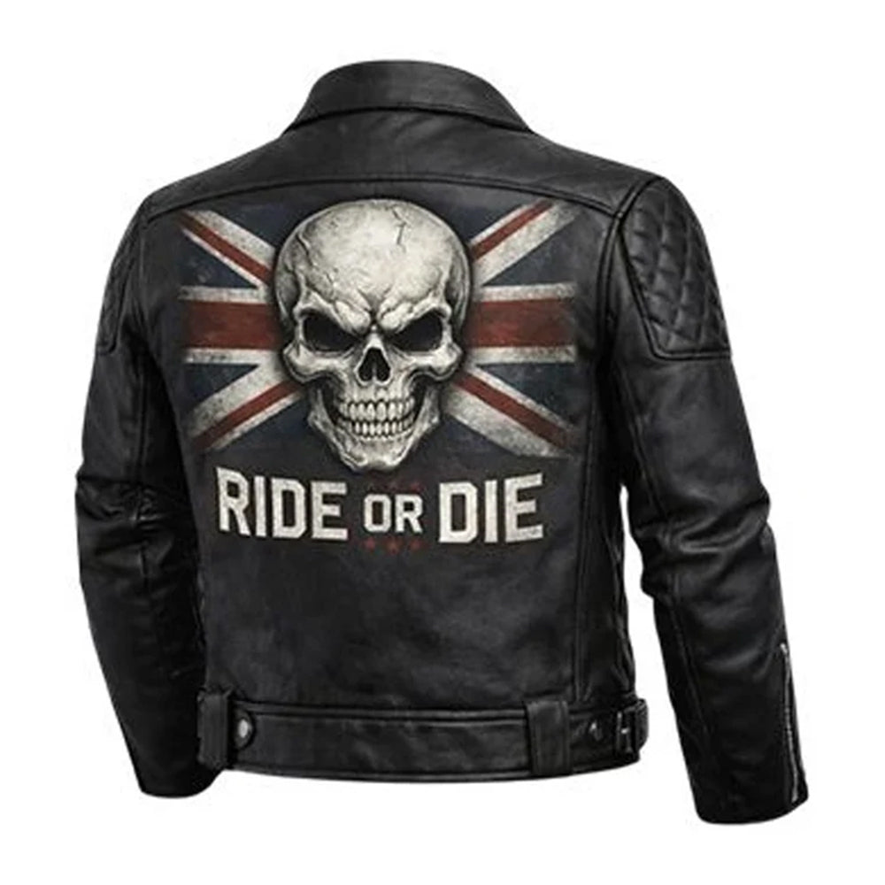 Perfecto Skull Real Leather Jacket