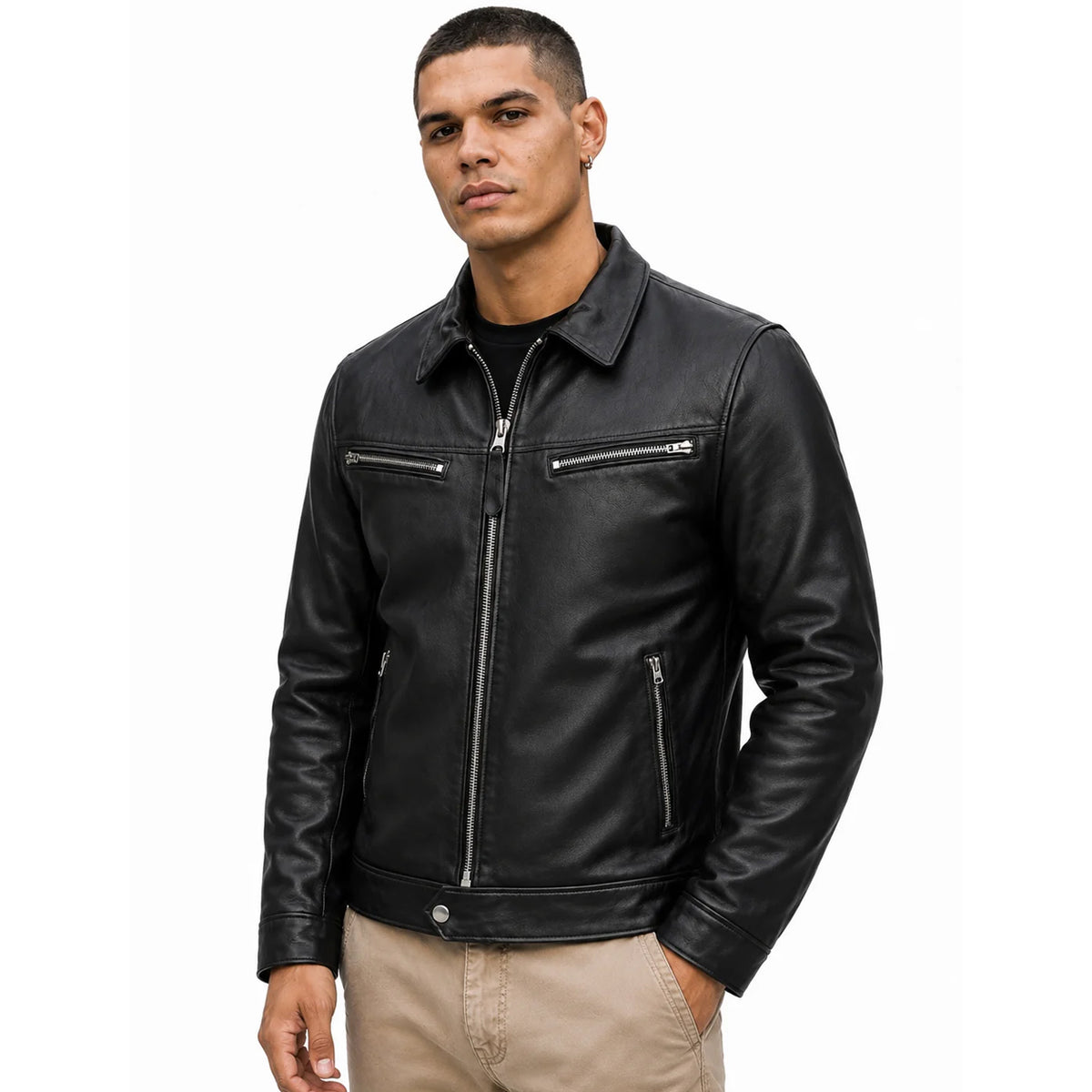 Flavio Men's Fashion Real Leather Jacket