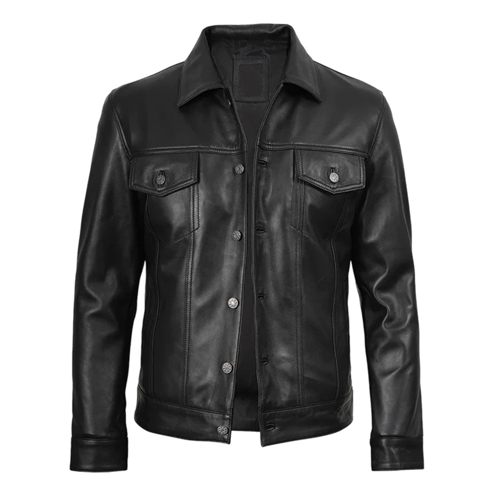 BLOUSON EN CUIR VÉRITABLE HOMME PEAU DE MOUTON