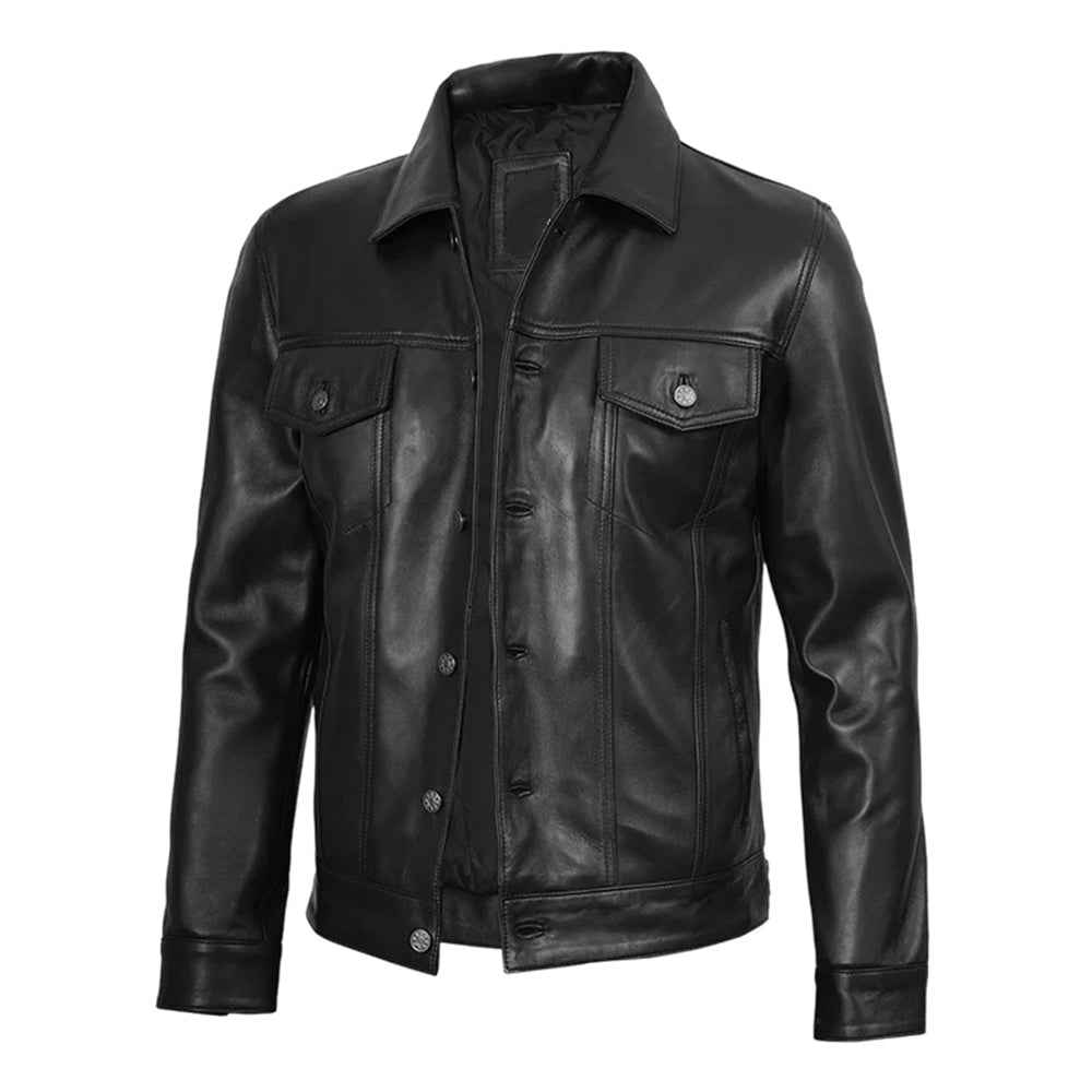 BLOUSON EN CUIR VÉRITABLE HOMME PEAU DE MOUTON