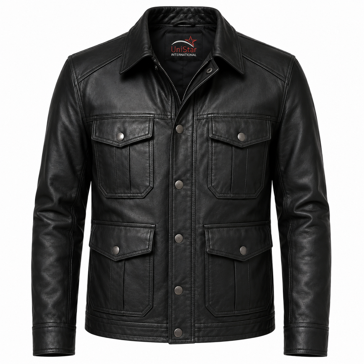 Urban Ranger Black Real Leather Field Jacket