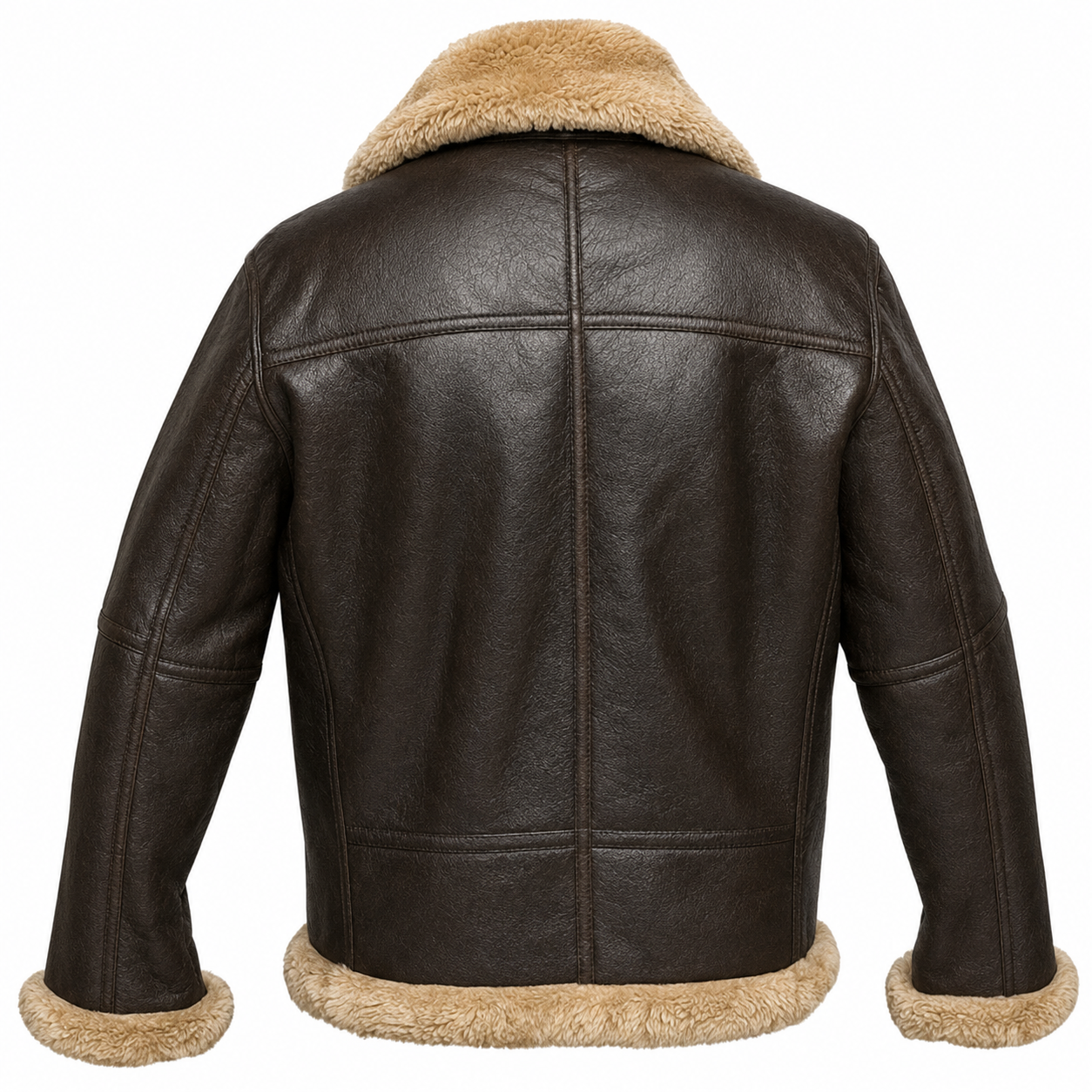 Men’s Classic Brown Shearling Aviator Leather Jacket
