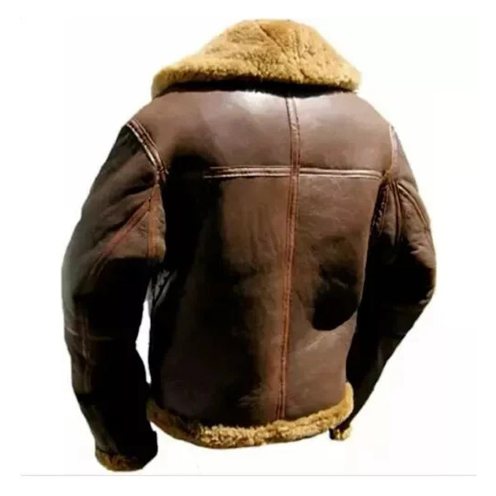Men’s Brown B-3 Bomber Sheep Leather Jacket