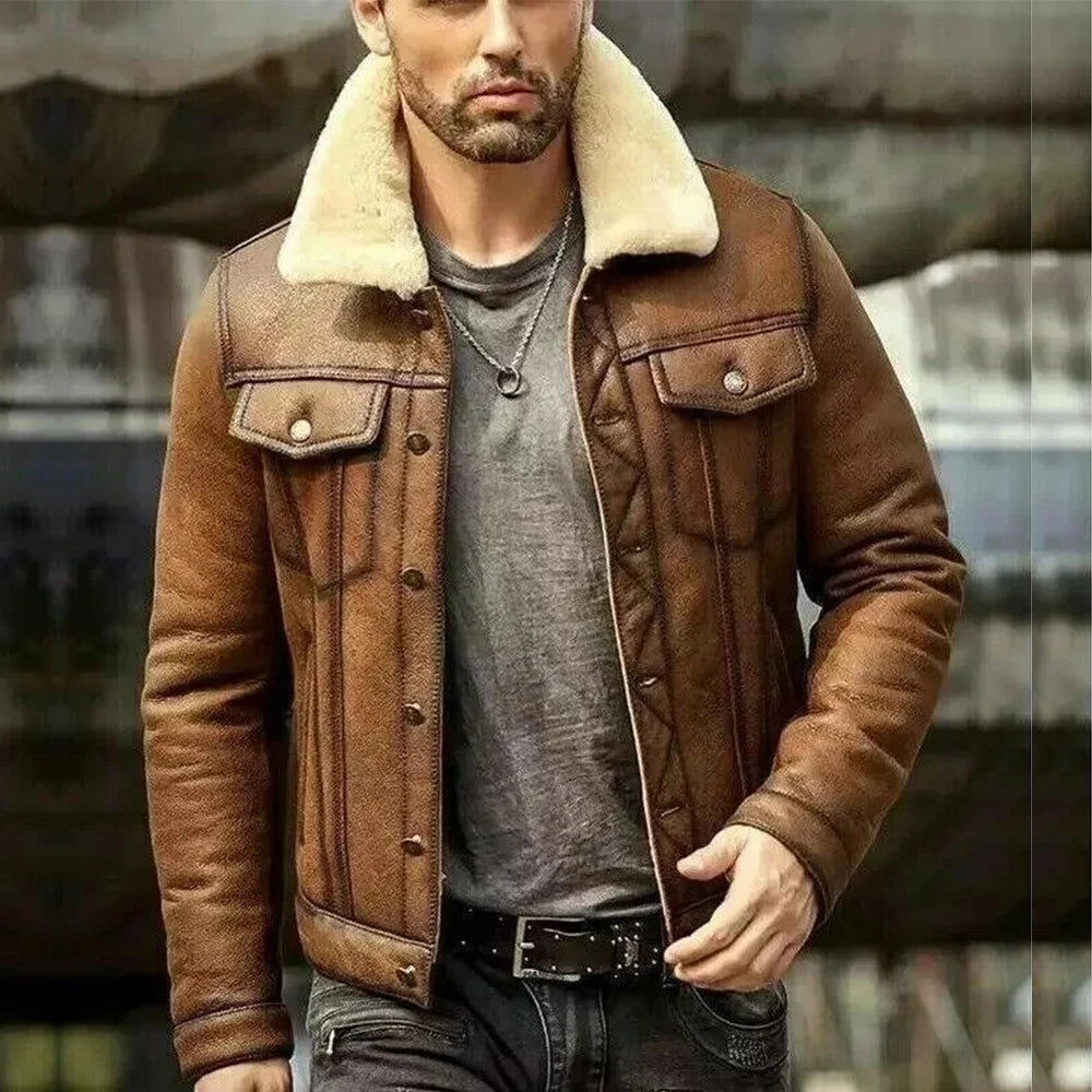Men's Aviator Brown RAF B3 Flying Leather Jacket