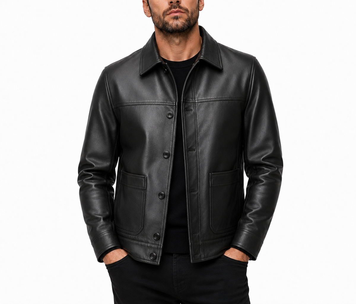 Blackstone Premium Sheepskin Leather Shirt Jacket