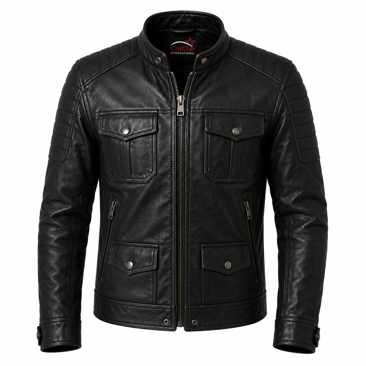 Real Sheepskin Leather Military Command Jacket