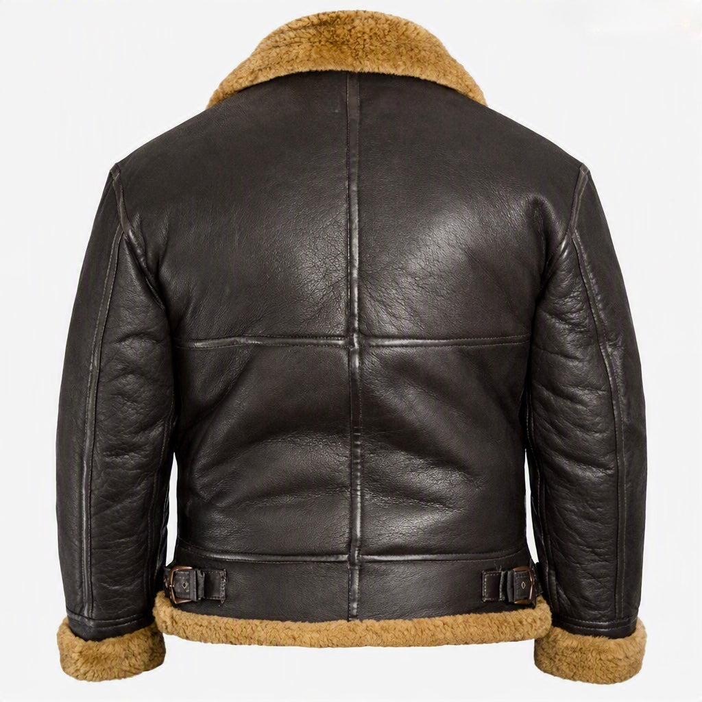 Men’s Classic B-3 Aviator Real Sheepskin Leather Jacket