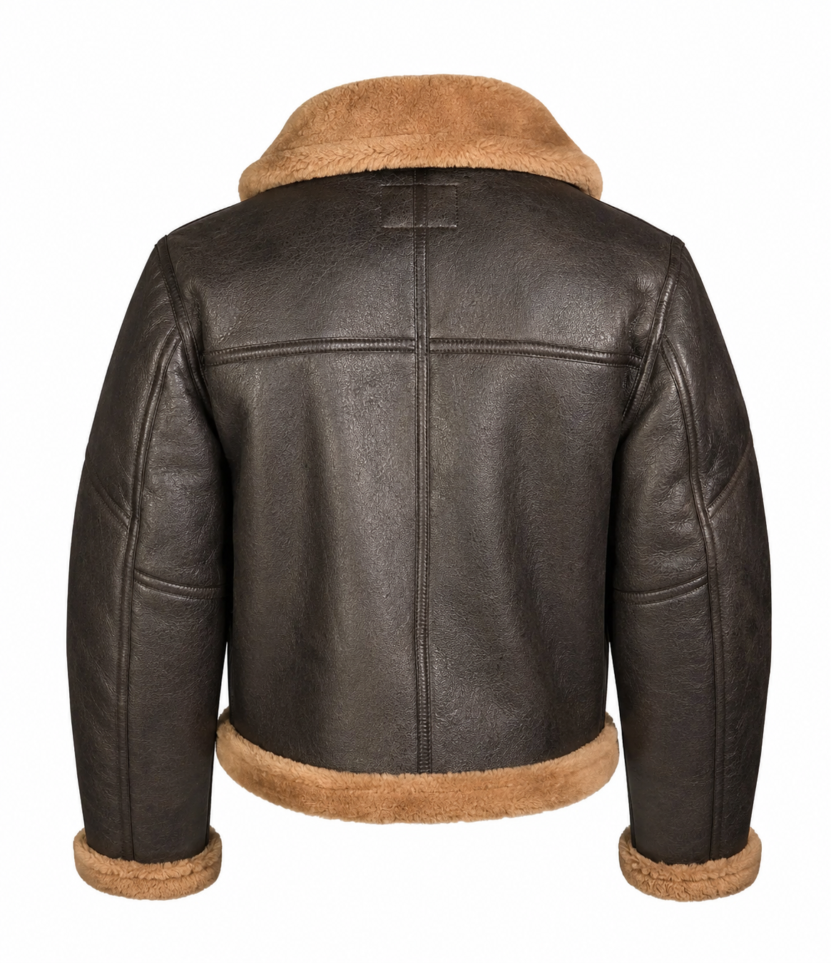 Men's British Aviator Brown RAF B3 Flying Bomber Shearling Fur Real Leather Jacket