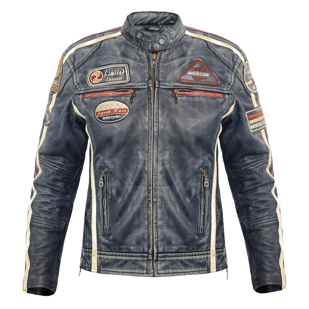 AMERCIAN CLASSIC Women LEATHER BIKER JACKET Black