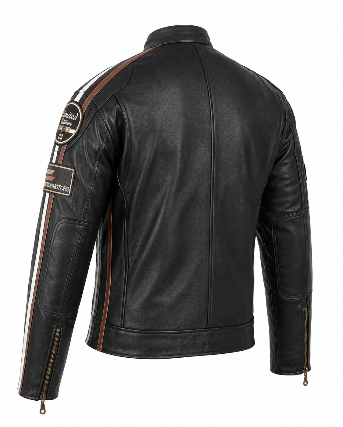 American Classsic Mens Biker style Real leather Jacket (Sheepskin)