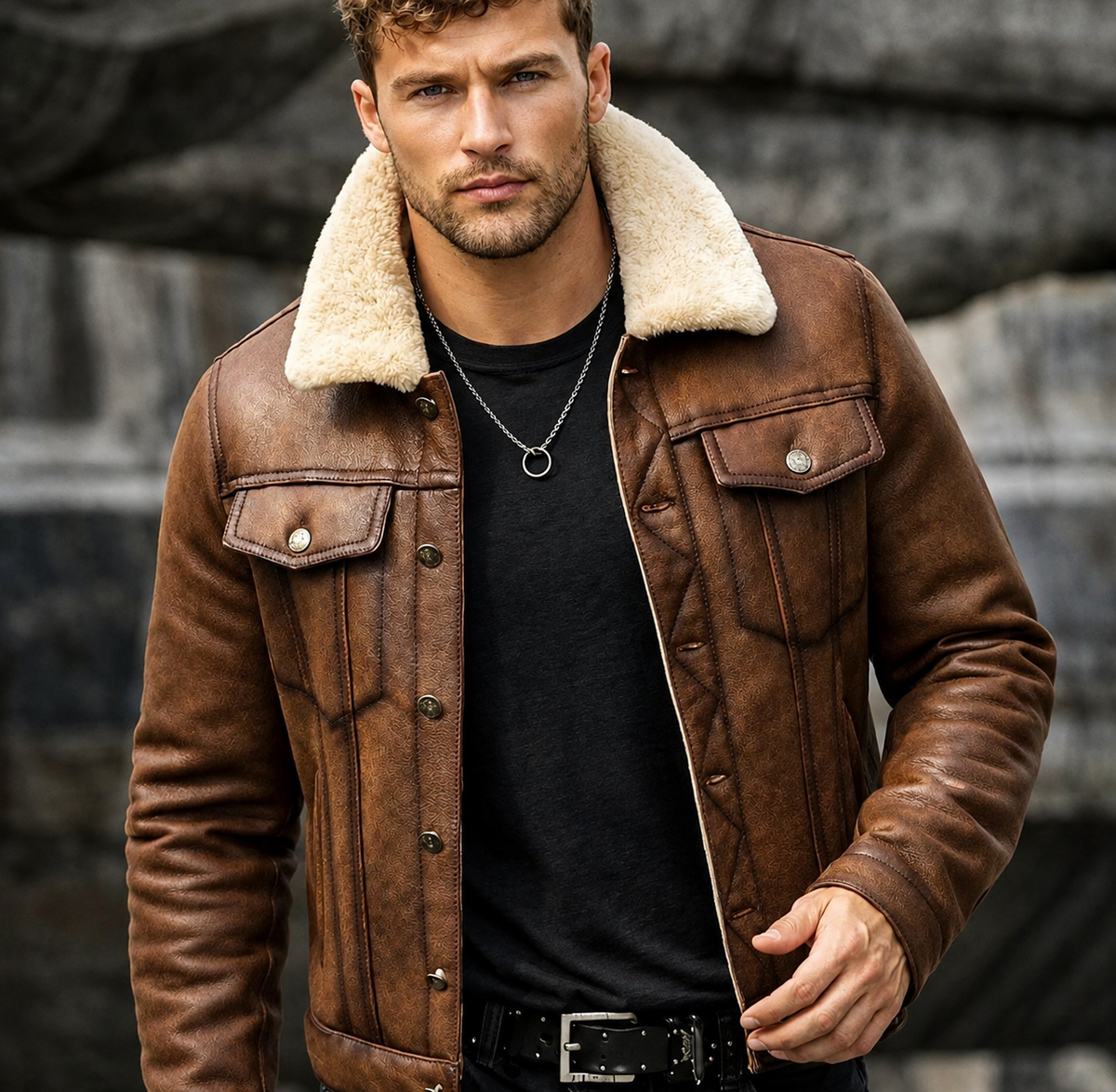 Men's Aviator Brown RAF B3 Flying Leather Jacket