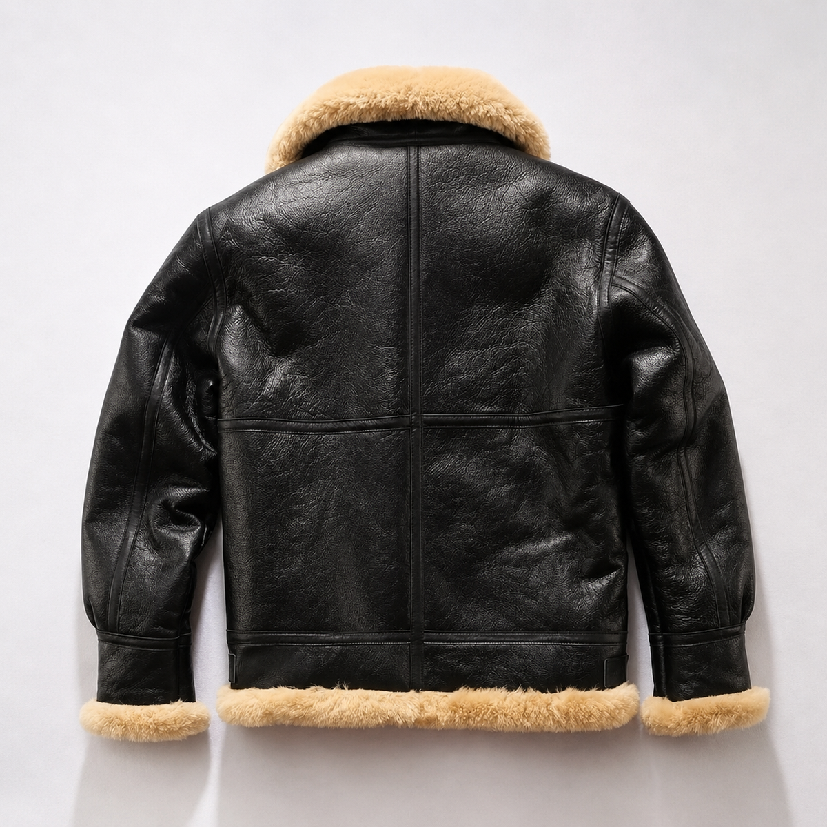 Blackridge Genuine Sheepskin Leather Aviator Bomber Shearling Jacket