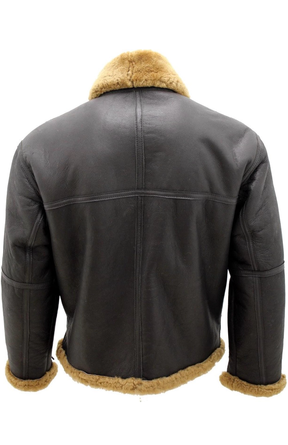 Classic Pilot Aviator Brown Shearling Real Leather Bomber Jacket