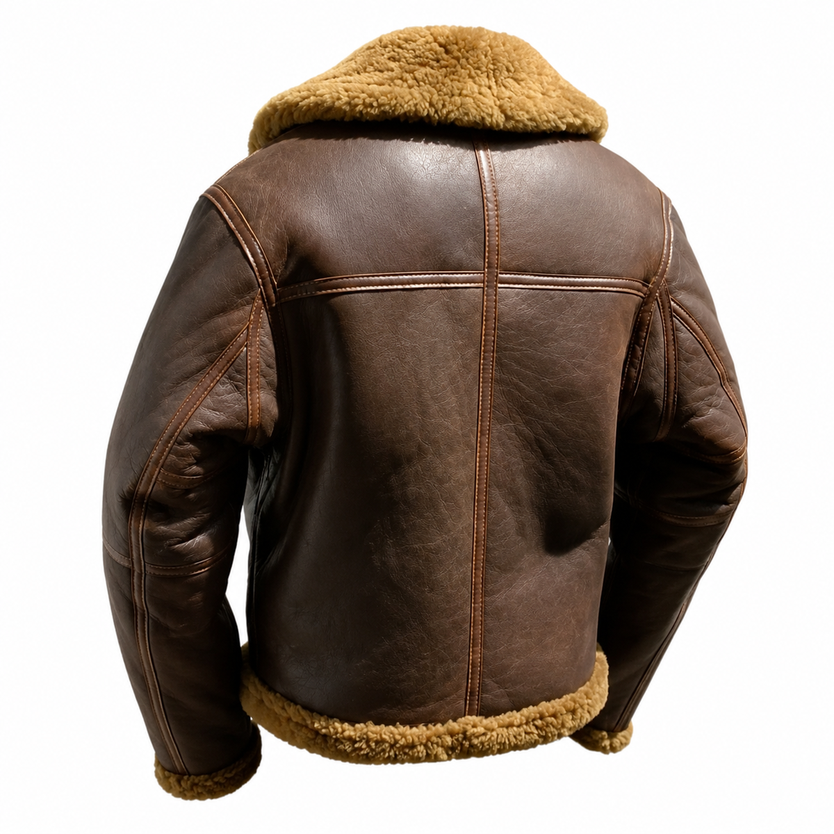 Men’s Brown B-3 Bomber Sheep Leather Jacket