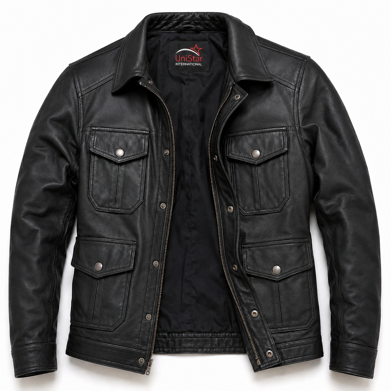 Urban Ranger Black Real Leather Field Jacket