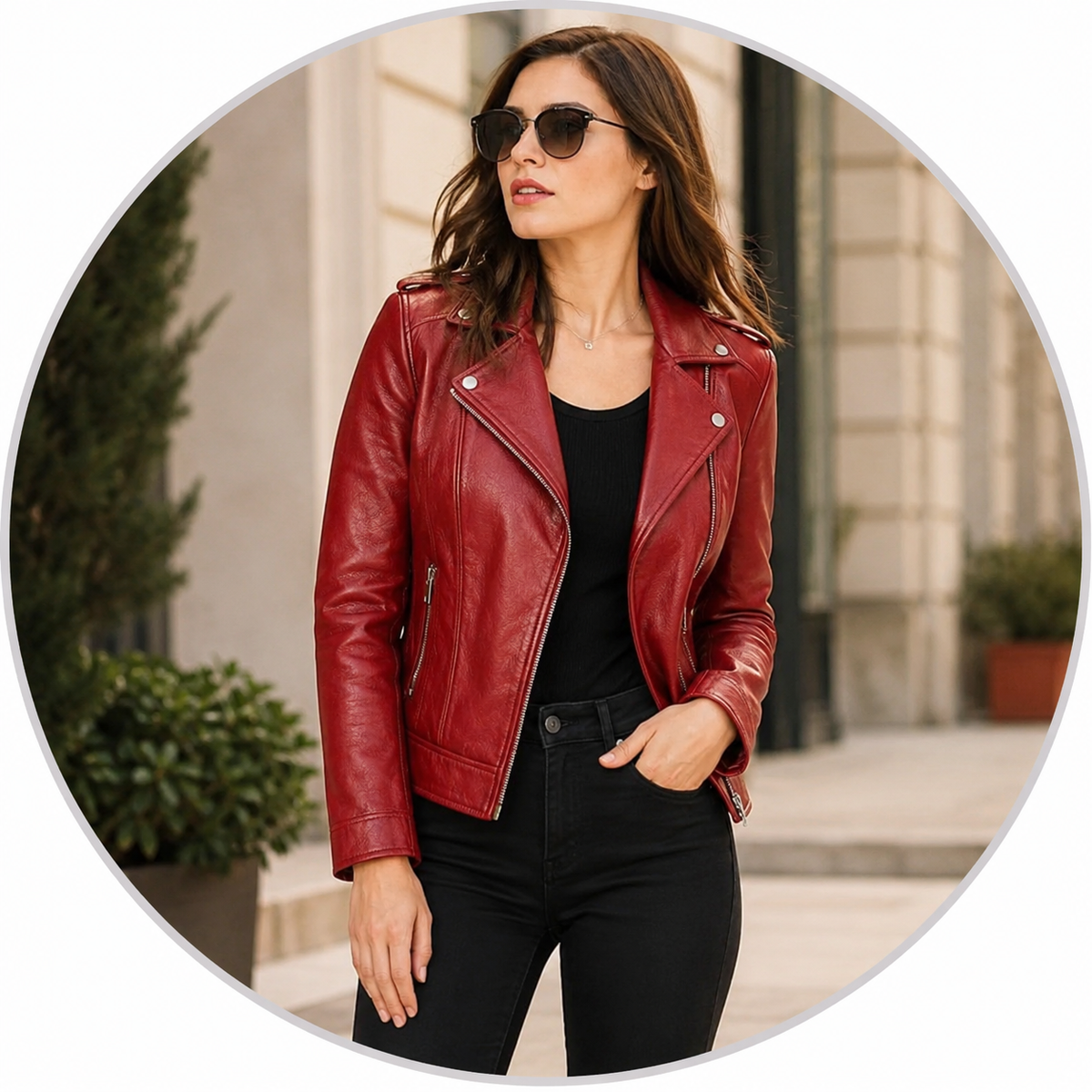 Women Fashion Leather Jacket