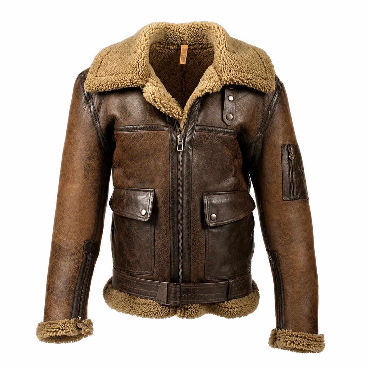 Men's Arnold RAF Aviator Real  Sheepskin Leather Jacket