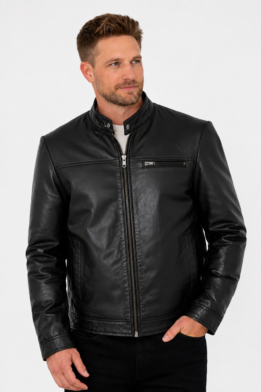 Blouson en Cuir Homme