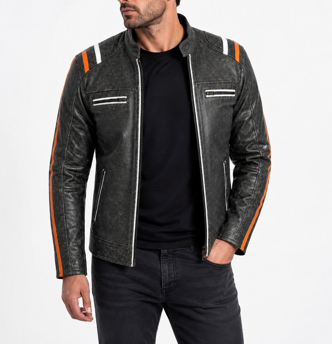 Vintage biker style  Leather Jacket (Promotional Price)