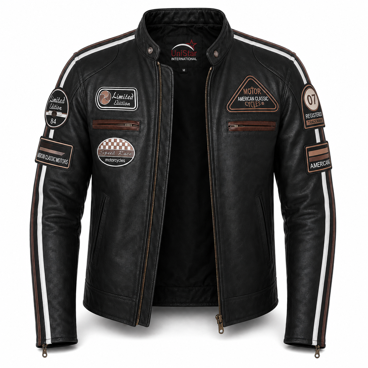 AMERCIAN CLASSIC MEN LEATHER BIKER JACKET (Promotional Price)