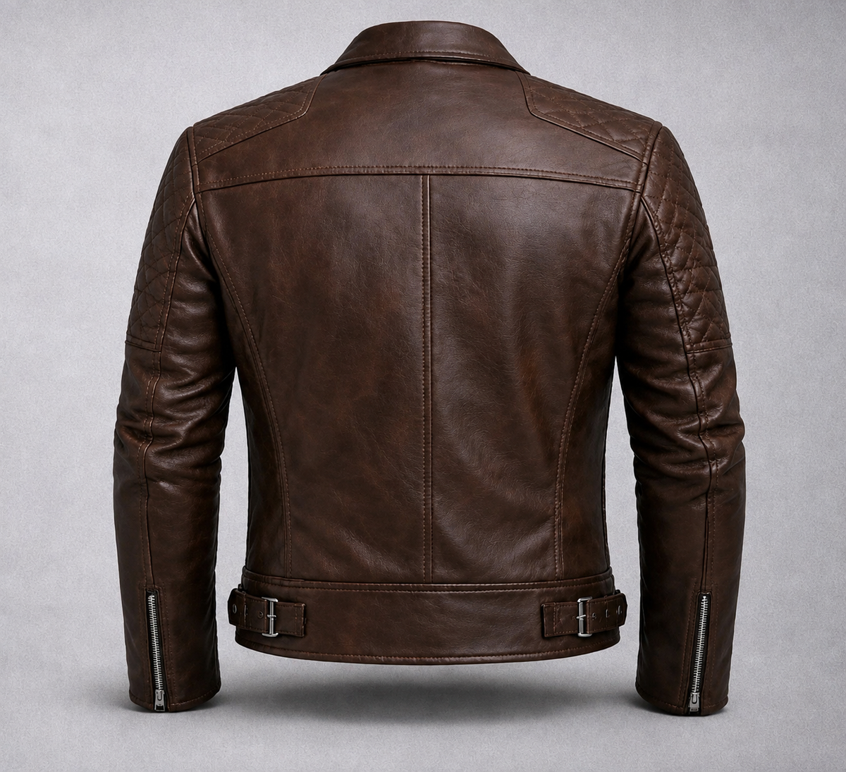 MEN'S PERFECTO BROWN REAL LEATHER JACKET