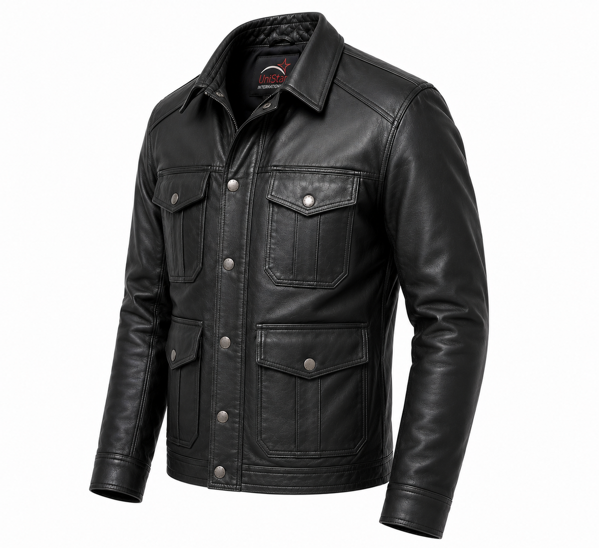 Urban Ranger Black Real Leather Field Jacket