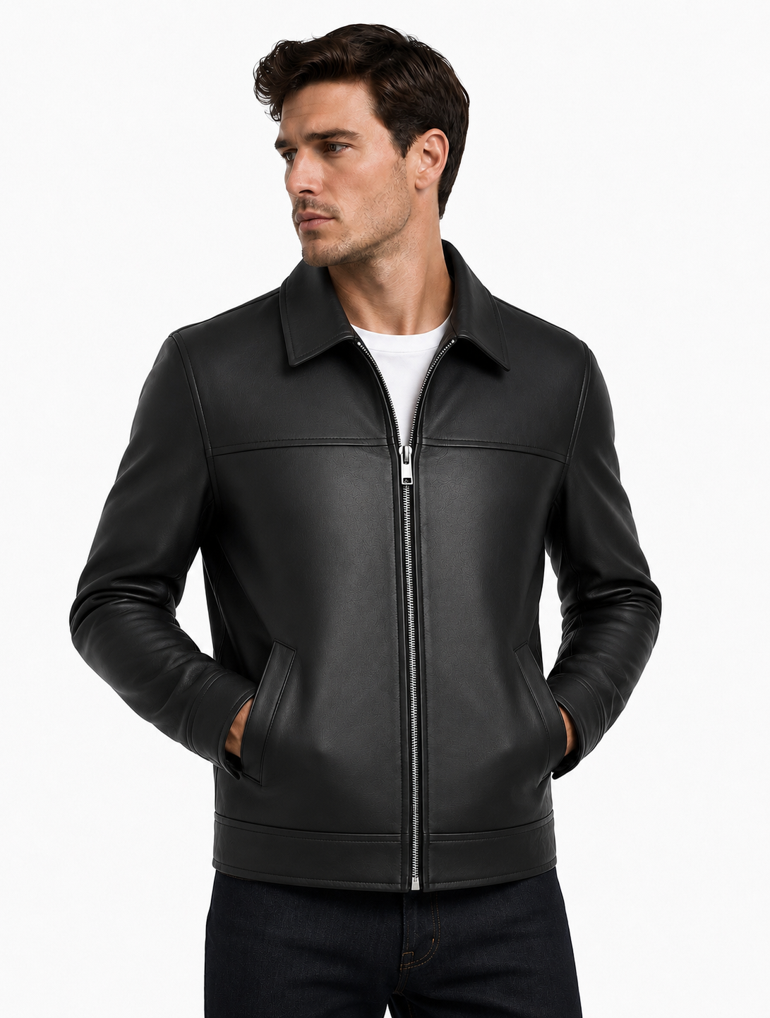 Midnight Classic Real Sheepskin Leather Jacket