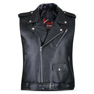 Perfecto biker Leather vest coat Casual Fashion Black vest coat for Men (Promotional Price)