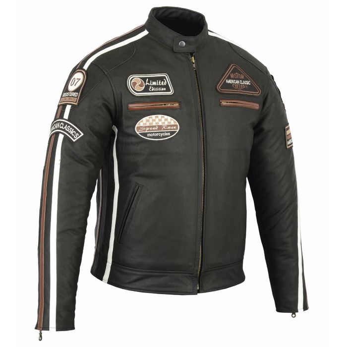 AMERCIAN CLASSIC MEN LEATHER BIKER JACKET Promotional Price