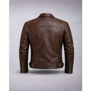 MEN'S PERFECTO BROWN REAL LEATHER JACKET