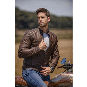 Road Star Brown Real Leather  Jacket