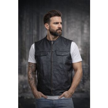 City biker style  leather vest biker leather vest 
