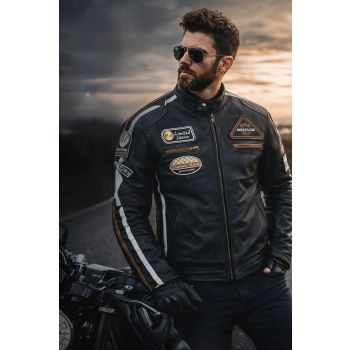 AMERCIAN CLASSIC MEN LEATHER BIKER JACKET (Promotional Price)